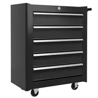 Product image of 5-Drawer Steel Rolling Tool Cabinet, Black, 31-inch