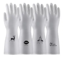 Product image of Small White Rubber Gloves, One Pair Bagged