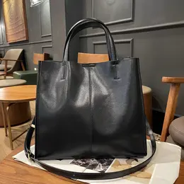 Product image of Cowhide Leather Tote Bag, Women's Single-Shoulder Bucket Bag