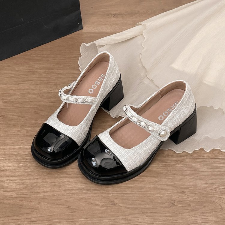 Main product image of Women's Mary Jane Block Heel Pumps with Instep Strap
