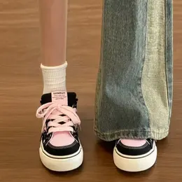 Product image of Canvas Platform Shoes with Lace-Up Closure for General Use