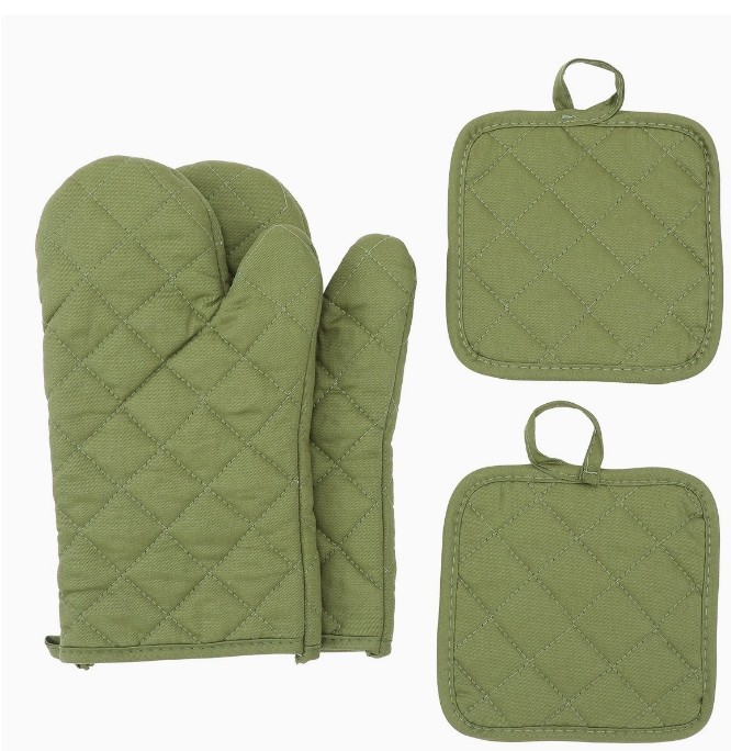 Main product image of Thermal Insulation Gloves and Mat Set, 4-Piece, Green