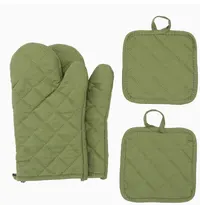 Product image of Thermal Insulation Gloves and Mat Set, 4-Piece, Green