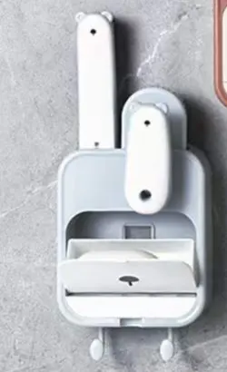 Product image of Wall-Mounted Soap Box with Brush, Gray, DY