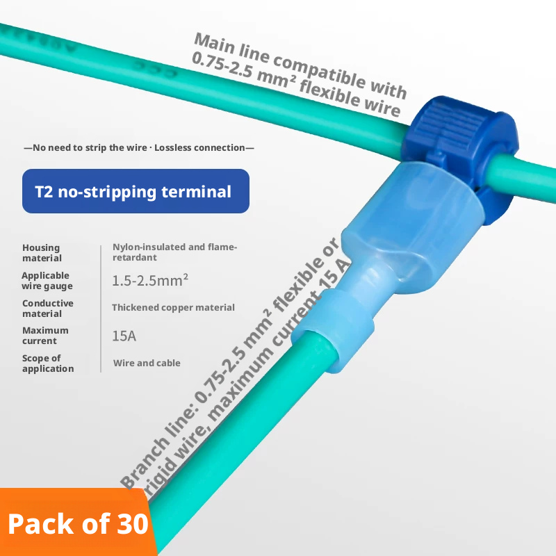 Main product image of T-Type Quick Terminal Connector, Blue, T2 Model