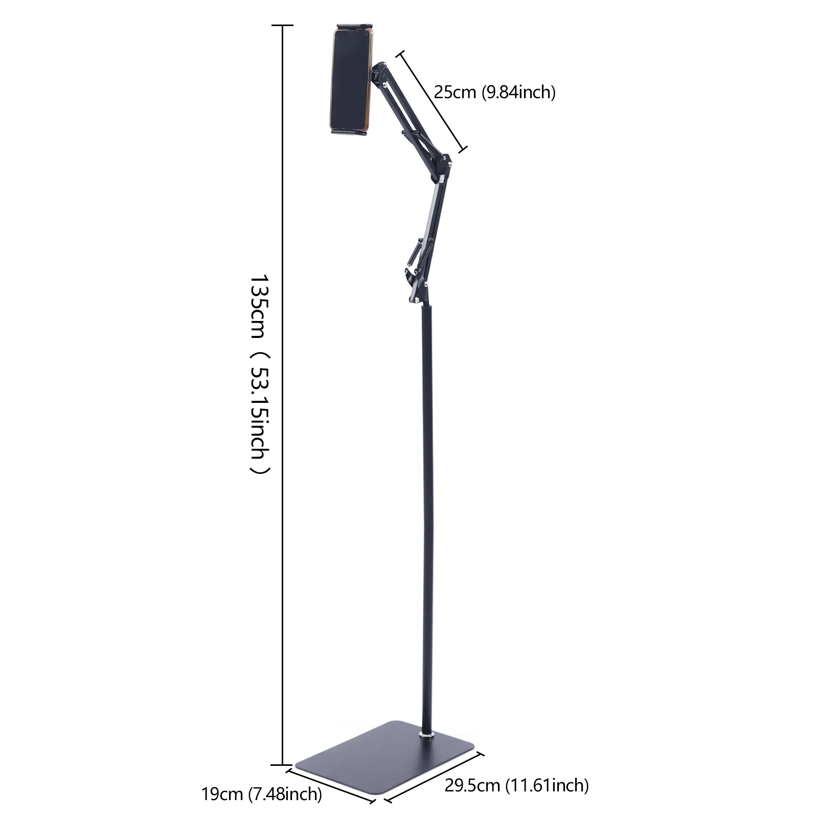 Main product image of Floor Tablet/Phone Stand, Adjustable Rotating, 4.72 to 7.09in