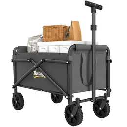 Product image of Outsunny 41L Folding Wagon, 60kg Capacity, Grey