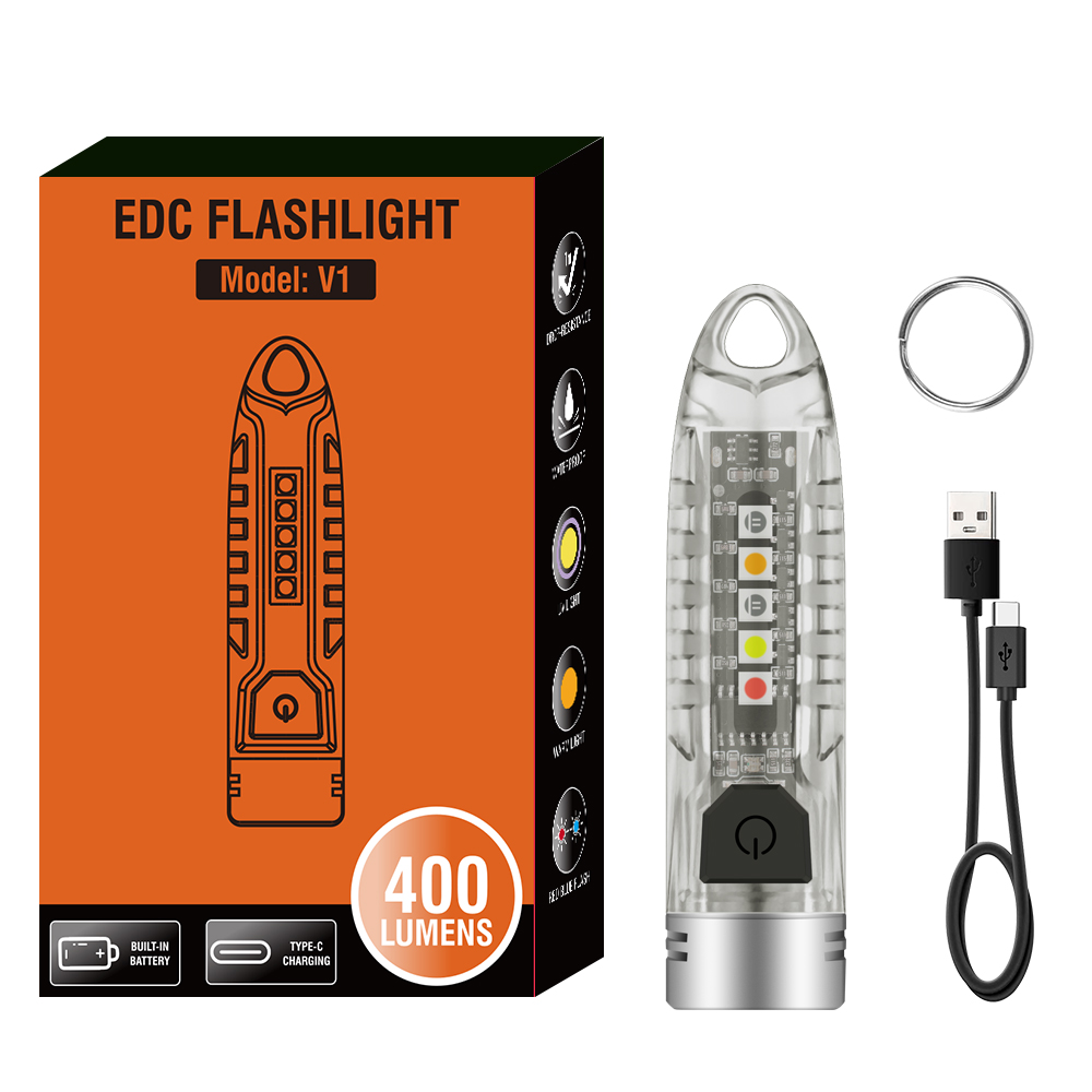 Main product image of Mini USB Rechargeable LED Keychain Flashlight, Side Light