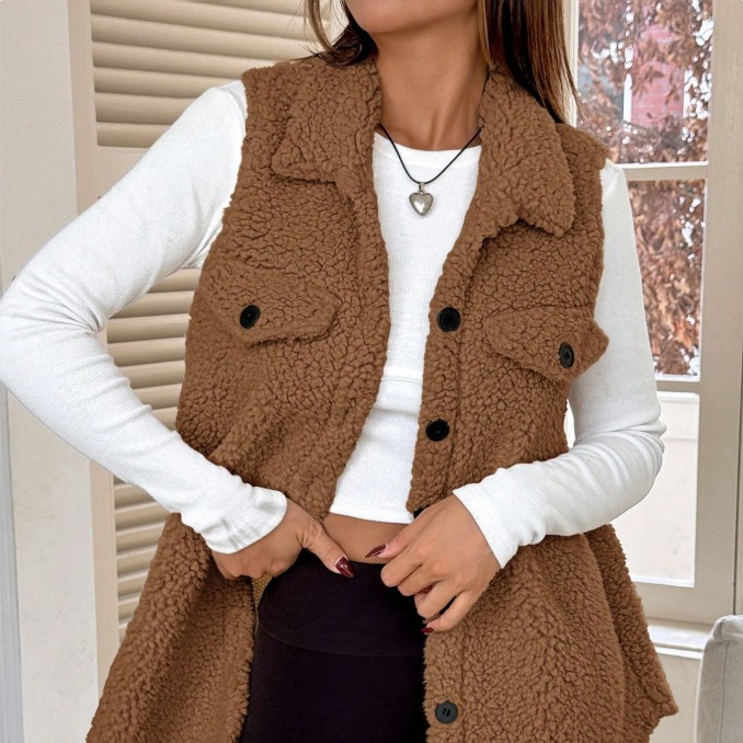 Main product image of Warm Teddy Fleece Vest for Cold Weather Work Environments