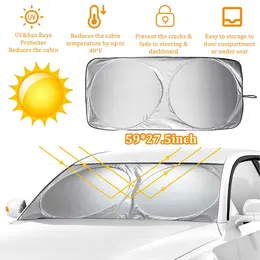 Product image of Foldable Car Windshield Sun Shade with Suction Cup