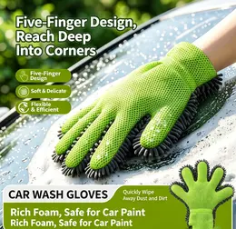 Product image of Chenille 5-Finger Car Wash Gloves, Auto Detailing Towels