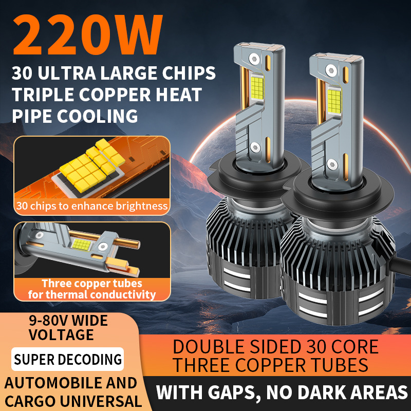 Main product image of 220W LED Car Headlights, H11, H7, H4, 9005