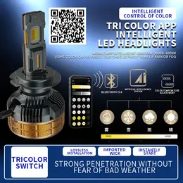 Product image of 200W Three-Color Car LED Headlight, APP Controlled, 3000K/4300K/6000K