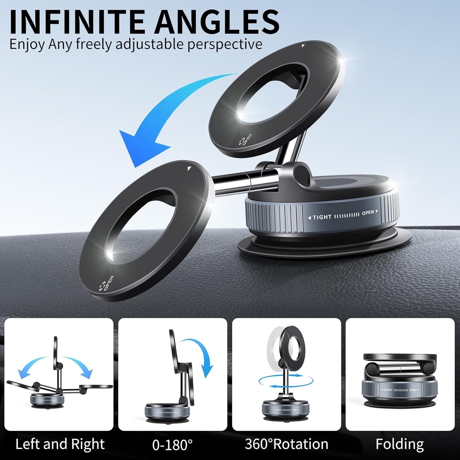 Main product image of 360-Degree Foldable Magnetic Suction Cup Phone Mount