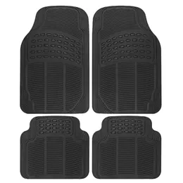 Product image of 4-Piece Black All-Weather Rubber Car Floor Mats, Universal Fit