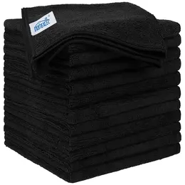 Product image of Black Microfiber Cleaning Cloths, 12.5x12.5 Inch, 12 Pack