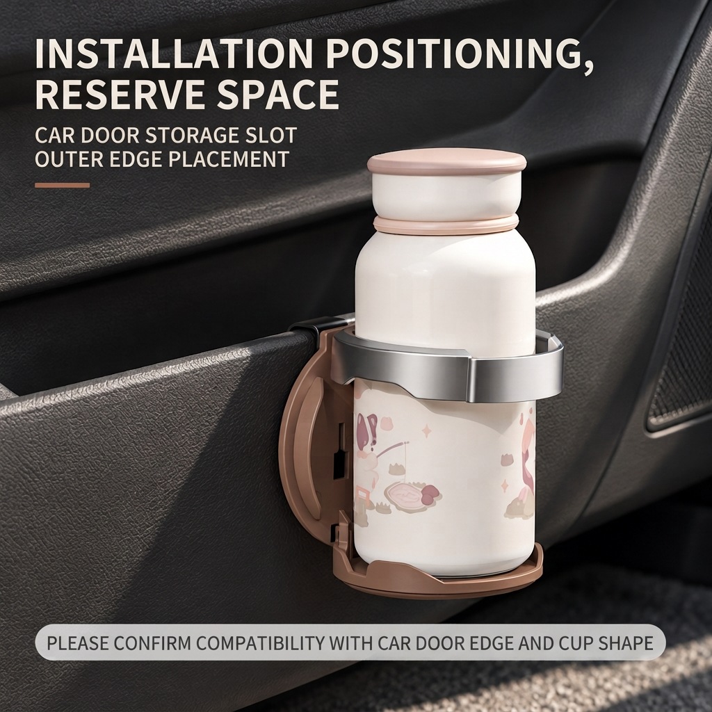 Main product image of Vehicle Door Cup Holder, Foldable and Retractable