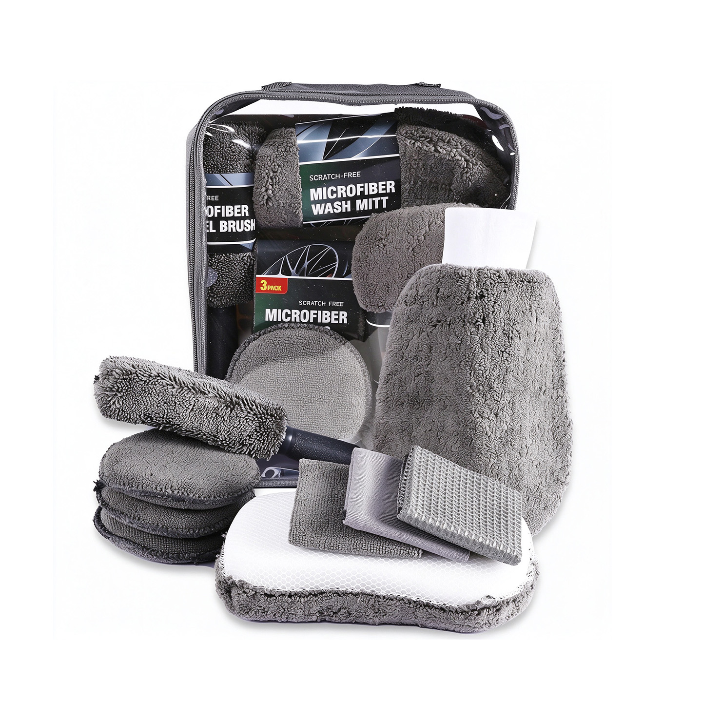 Main product image of Car Cleaning Kit, Wash Mitt, Cloths, Sponge, Brush, Household Use