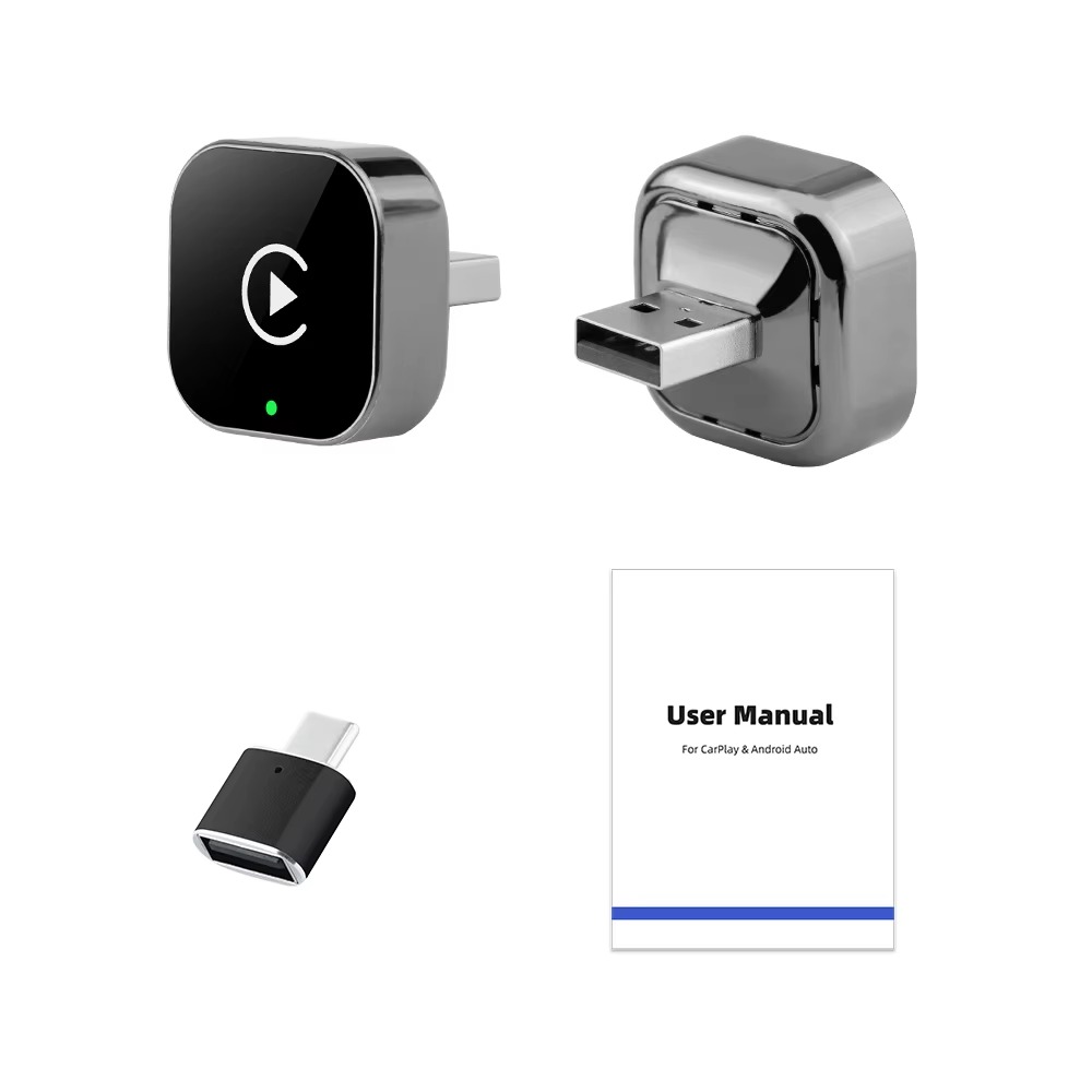 Main product image of 2-in-1 Wireless CarPlay Android Auto Adapter, USB-C, 5GHz