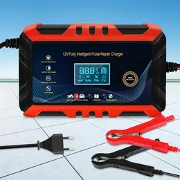 Product image of 12V 6A Automatic Battery Charger, Pulse Repair, LCD, GEL/Lead Acid