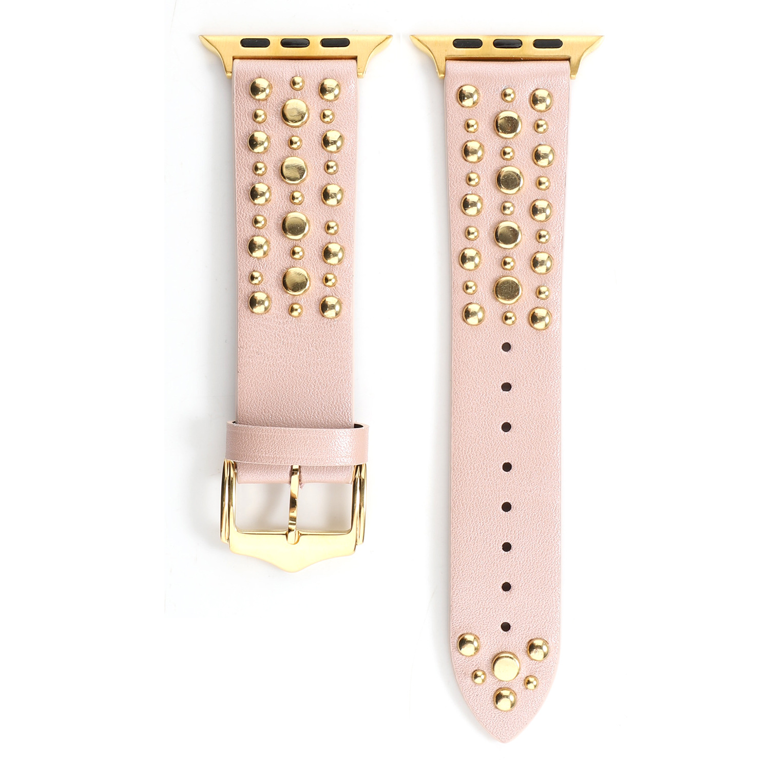 Main product image of Leather Rivet Strap for Apple Watch Series 1-5, Silver, Gold, Rose Gold Studs