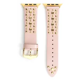 Product image of Leather Rivet Strap for Apple Watch Series 1-5, Silver, Gold, Rose Gold Studs