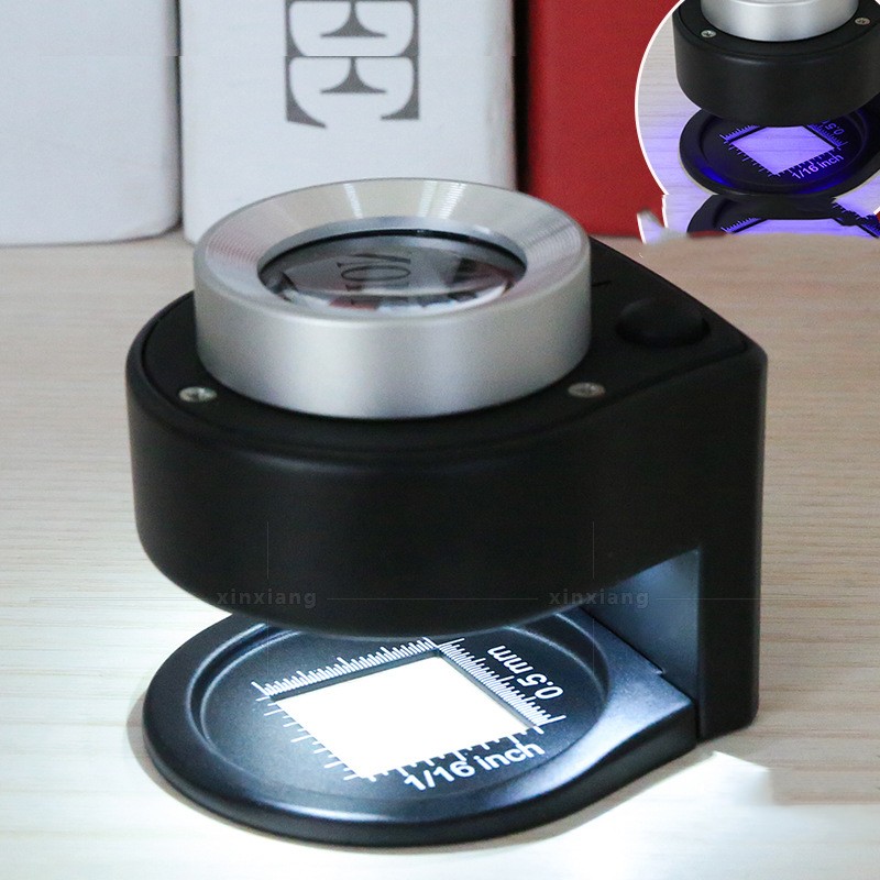 Main product image of 30x Full Metal Magnifying Glass with 6 LED and UV Light, Scale