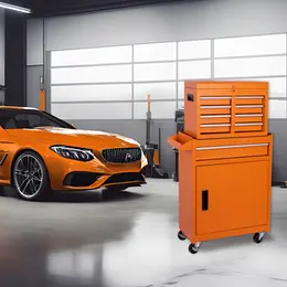 Product image of 5-Drawer Rolling Metal Tool Chest with Detachable Top Box, Lockable Wheels
