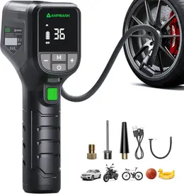 Product image of AMPBANK AT001 Portable Tire Inflator, 150 PSI, Pressure Gauge, LED