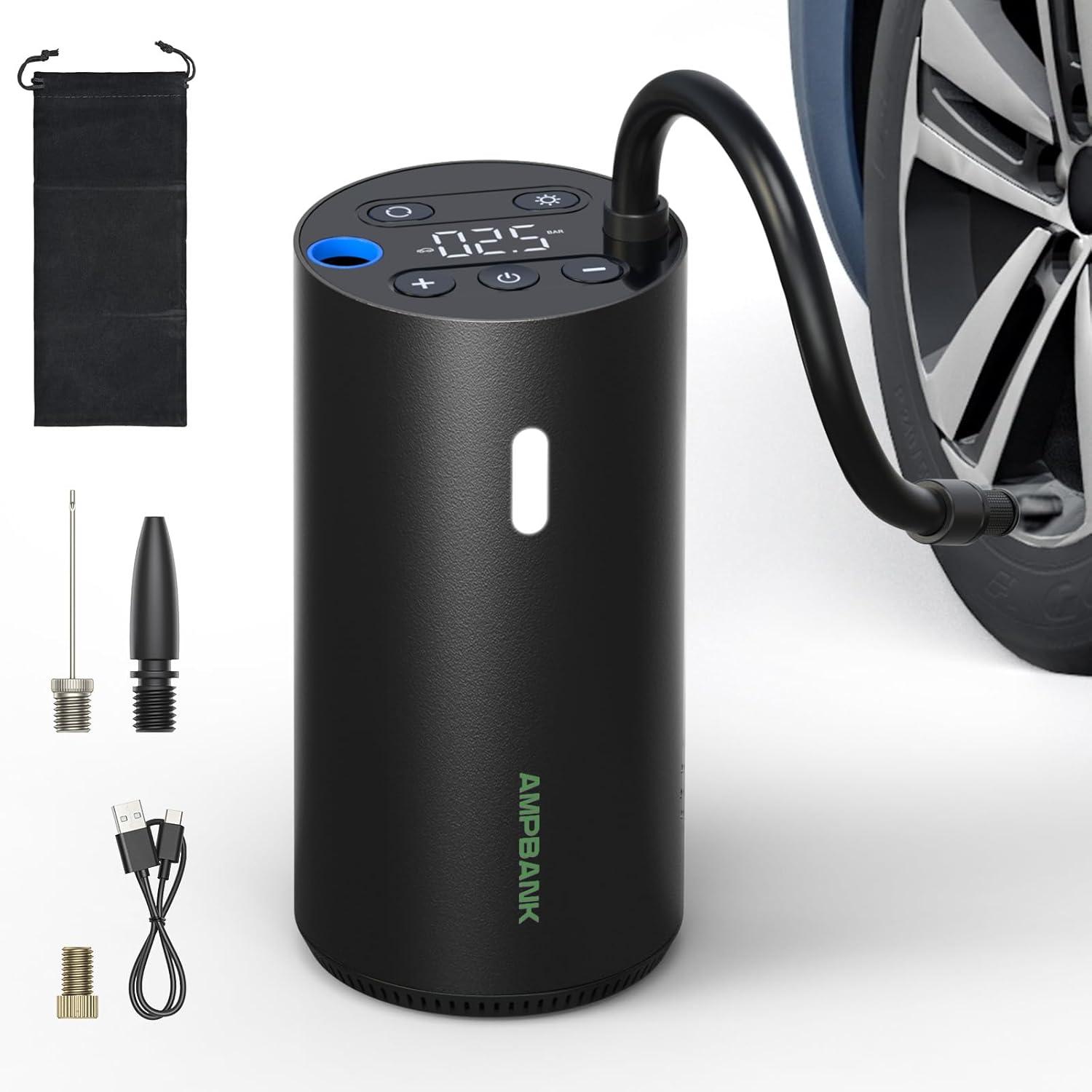 Main product image of AMPBANK AT004 Portable Tire Pump, Pressure Gauge, LED Screen, for Vehicles & Balls