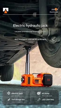 Product image of 12V Electric Hydraulic Jack and Tire Inflator 3-in-1 Tool