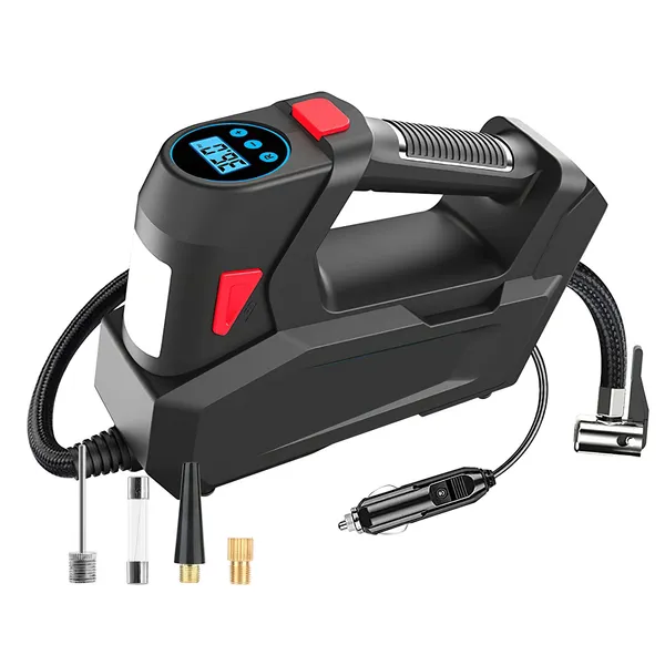 Main product image of Portable 120 PSI 90W Tire Inflator with Digital Display, LED Light, and Nozzle Kit