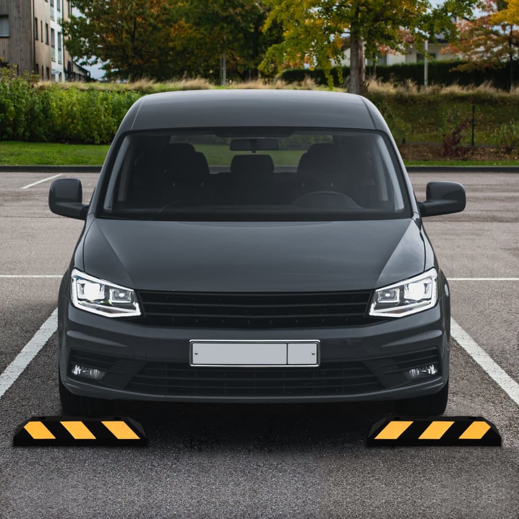 Main product image of Reflective Rubber Parking Blocks, 2-Piece Set, 56x15x10 cm