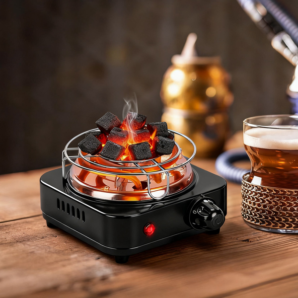 Main product image of Electric Charcoal Burner, 500W, 5 Temperature Settings, Stainless Steel Coil