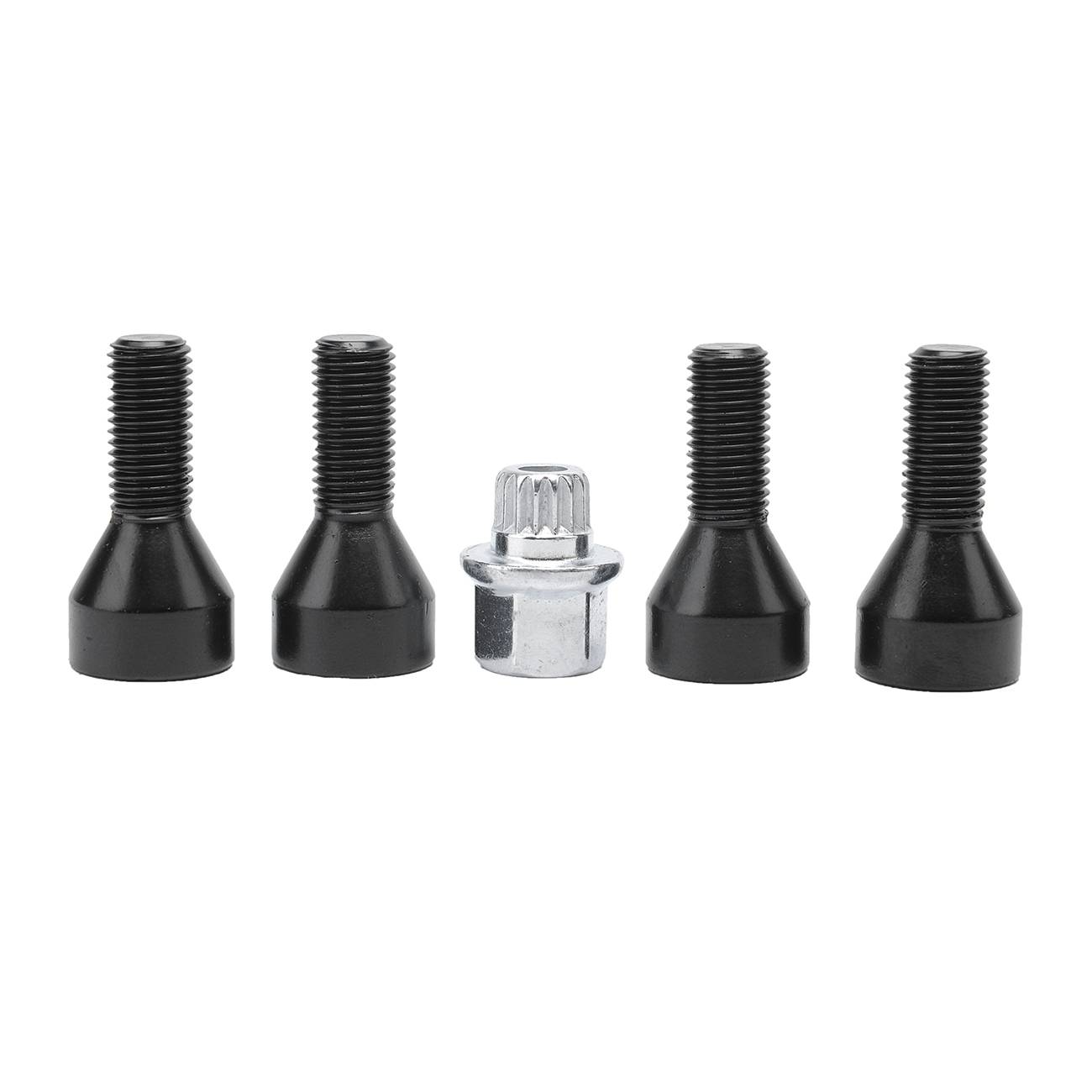 Main product image of Black Wheel Lock Set Lug Bolts for BMW E32, E34, 3/5/7 Series & Mini, PN 36136786419