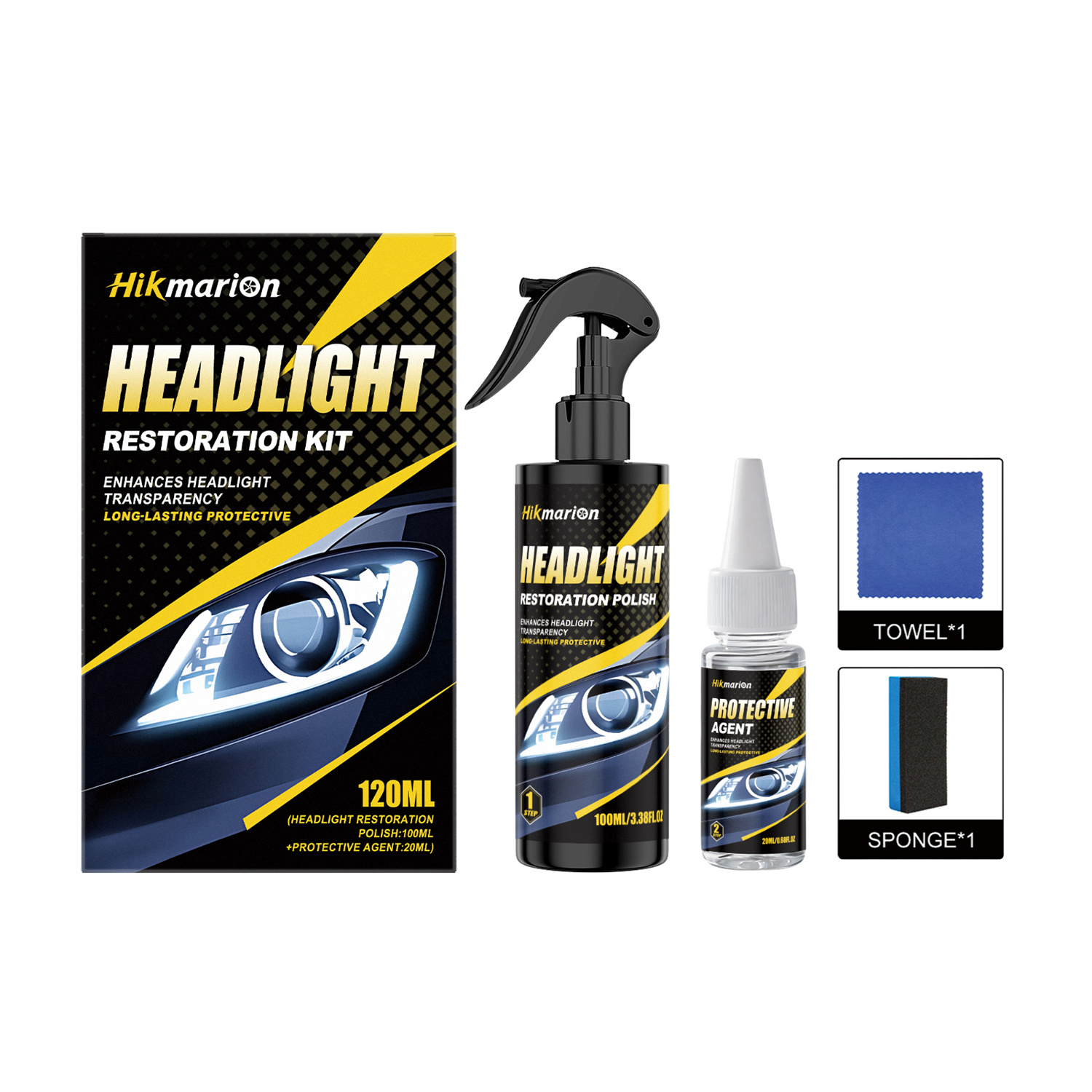 Main product image of Automotive Headlight Restoration Kit for Lens Clarity