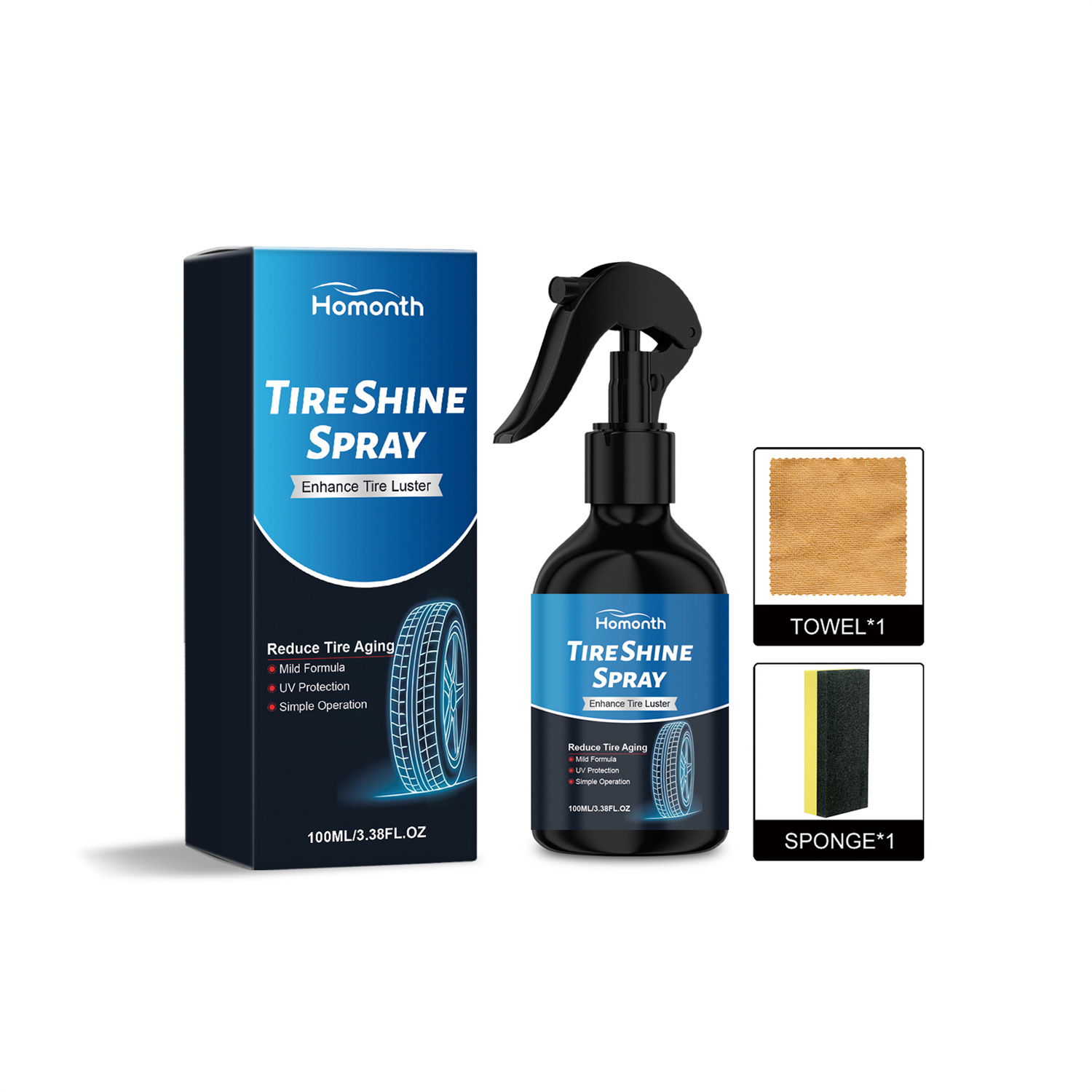 Main product image of Automotive Tire Shine Spray for Rubber Vehicle Tires