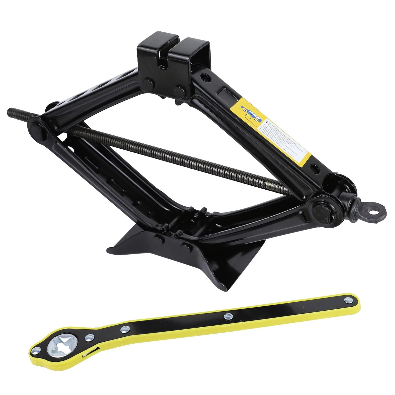 Main product image of 3-Ton Scissor Jack Kit with Ratchet Wrench and Drill Adapter, 3000 kg, Max 45 cm