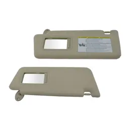 Product image of Tan Cloth Sun Visor Pair with Integrated Mirror & Extension for 2005-2014 Tacoma