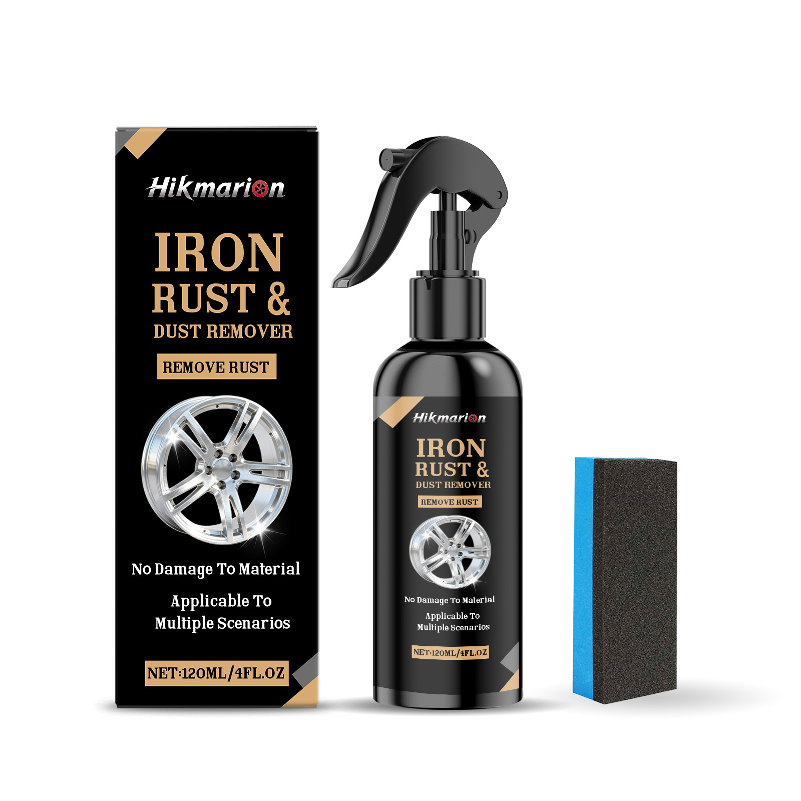 Main product image of Hikmarion Wheel Rust Remover Spray, Cleans Metal Rust Stains