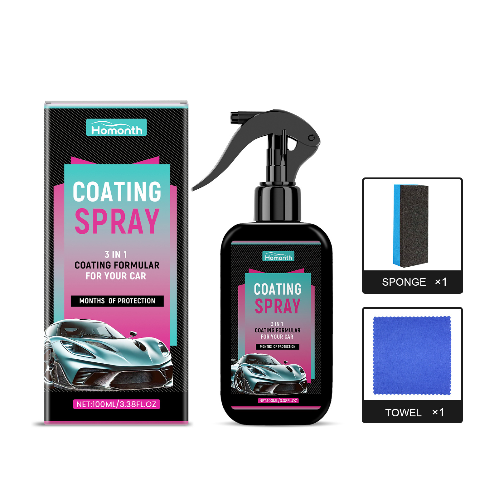Main product image of HOMONTH Automotive Coating Spray, Car Wax for Paint Protection