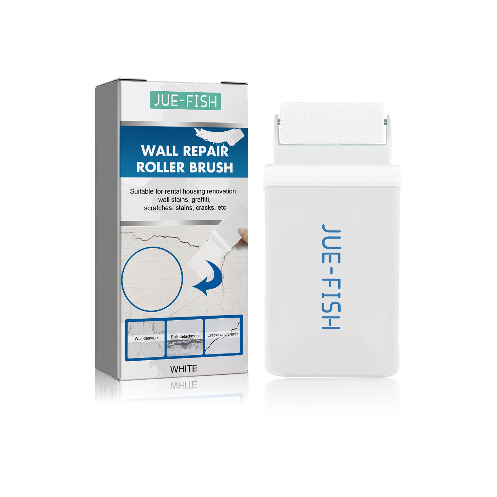Main product image of Jue-Fish White Wall Repair Paint for Peeling, Cracks, Moisture, Graffiti