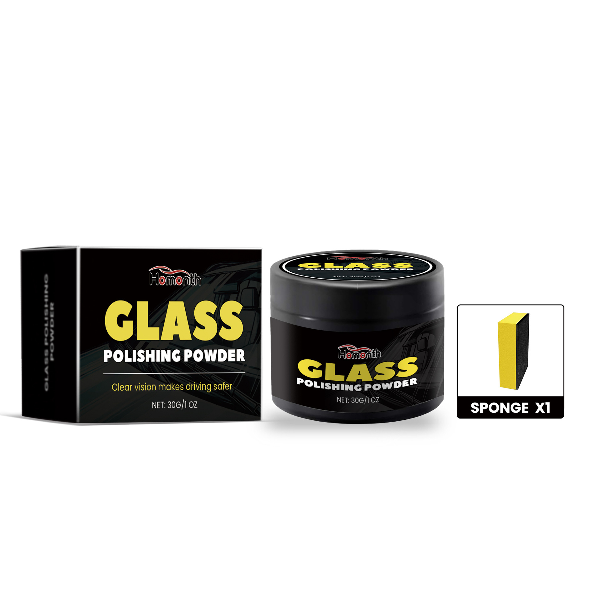 Main product image of Homonth Automotive Glass Polishing Powder, Windshield Oil Film Removal