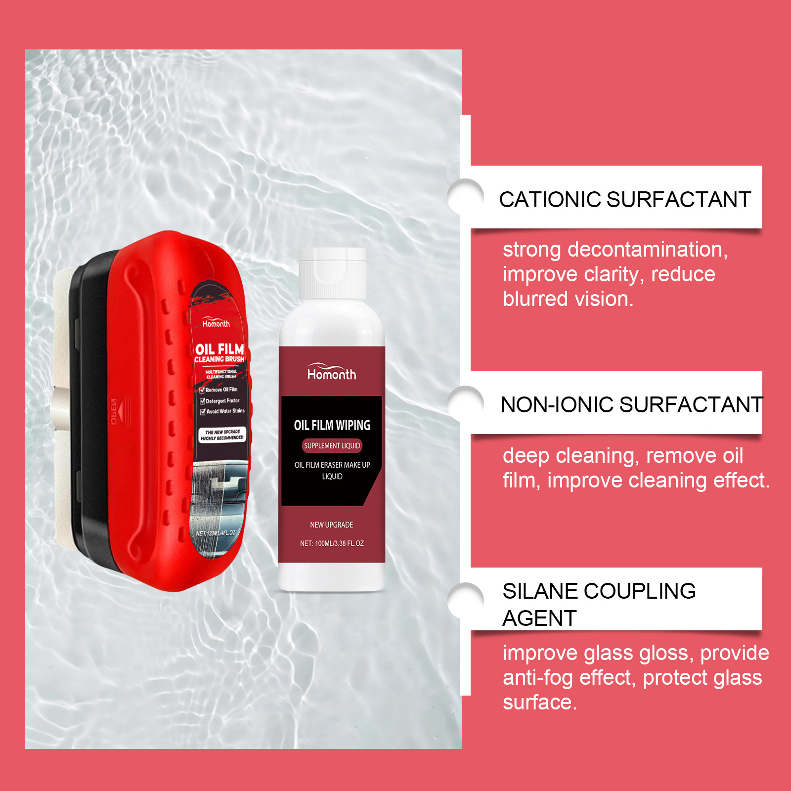 Main product image of HOMONTH Automotive Windshield Cleaning Kit with Rain Repellent