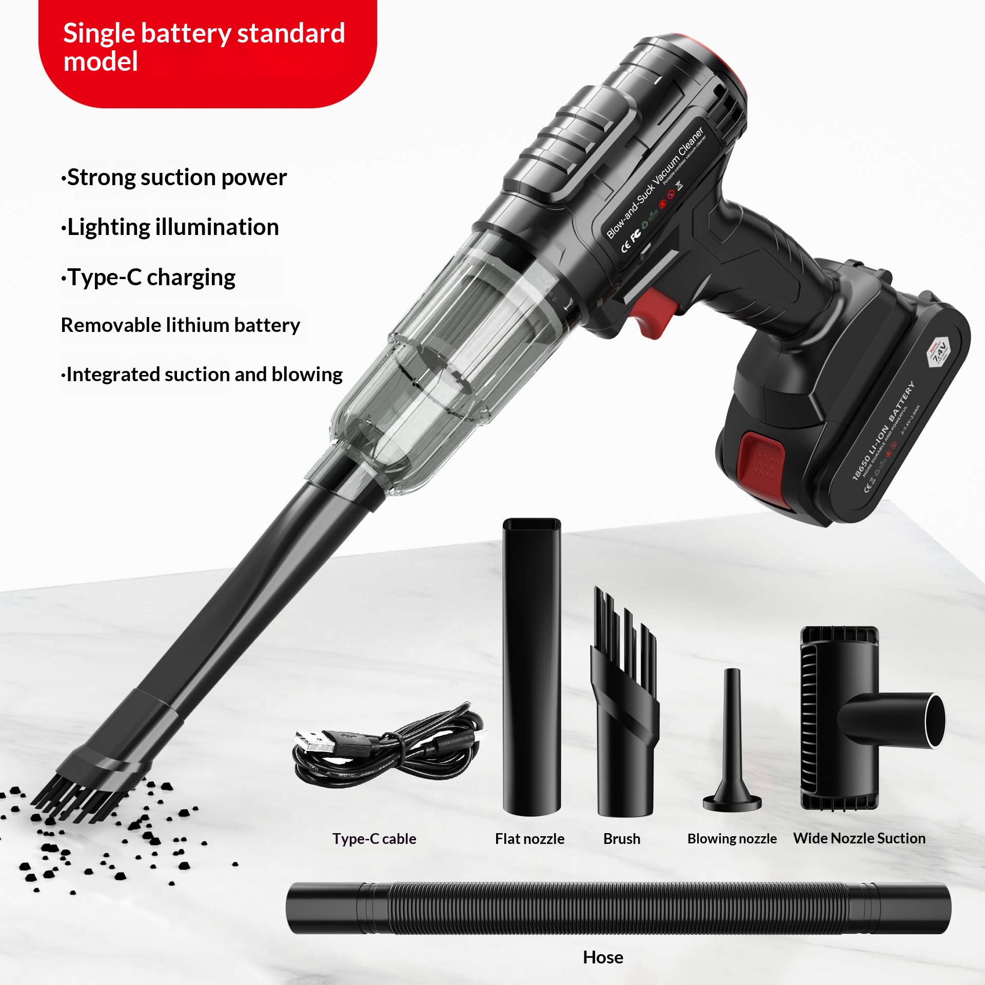 Main product image of Cordless Lithium Mini Handheld Car Vacuum, Detachable, Wireless Charging