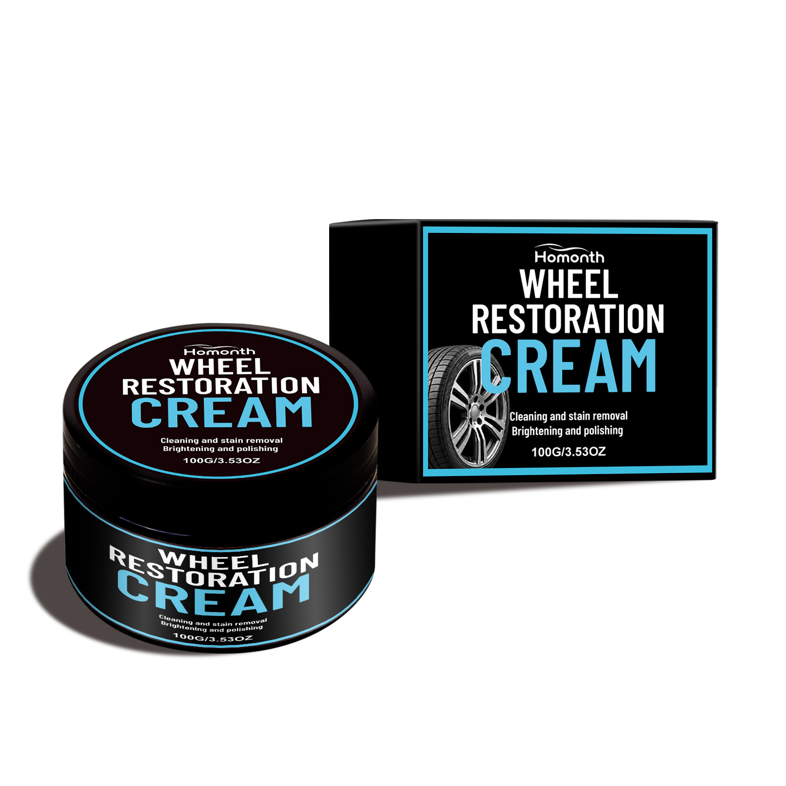 Main product image of HOMONTH Tire Care Cream for Wheel Scratch Repair, Polishing, and Cleaning