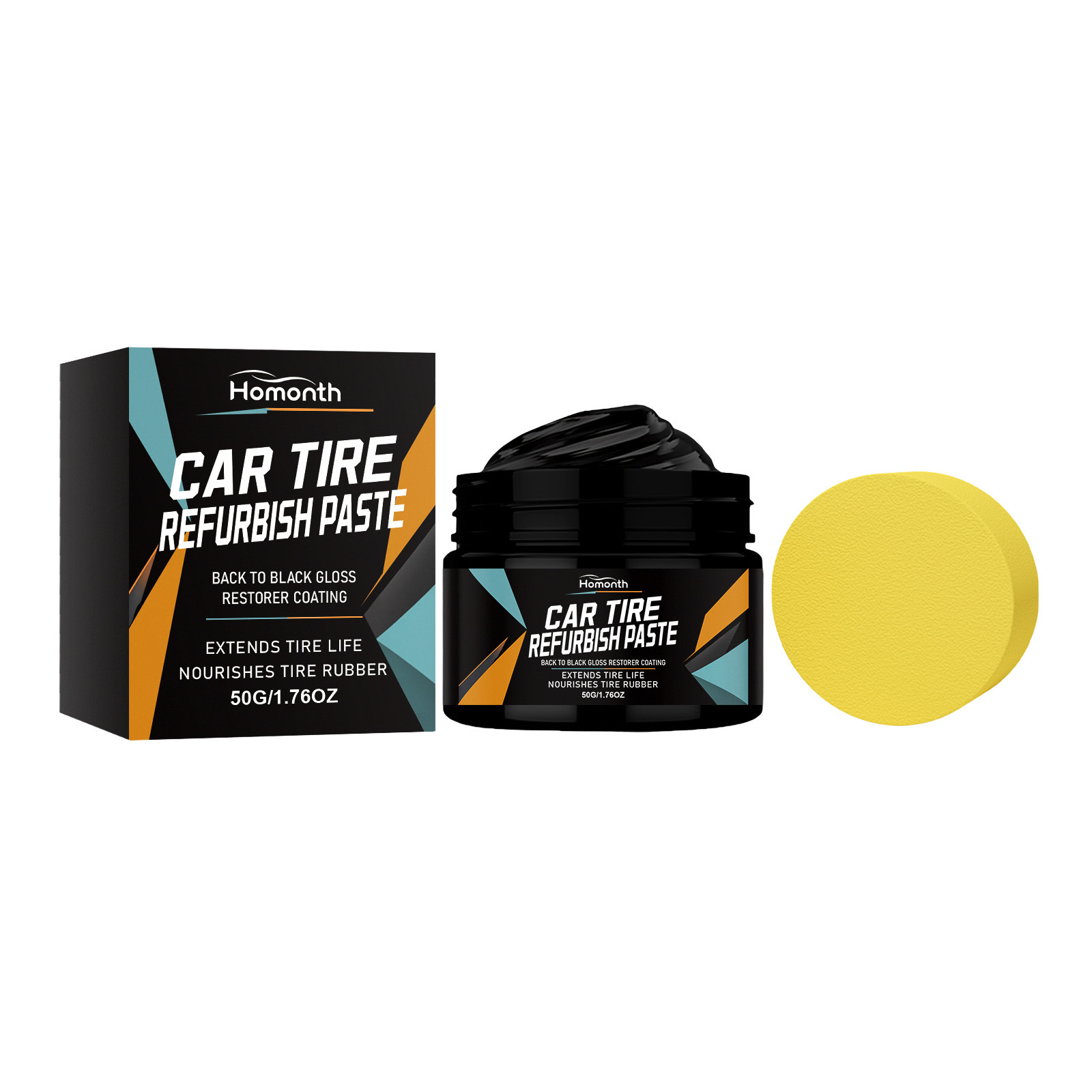 Main product image of HOMONTH Automotive Tire Refinishing Paste, Restores Black Finish and Gloss