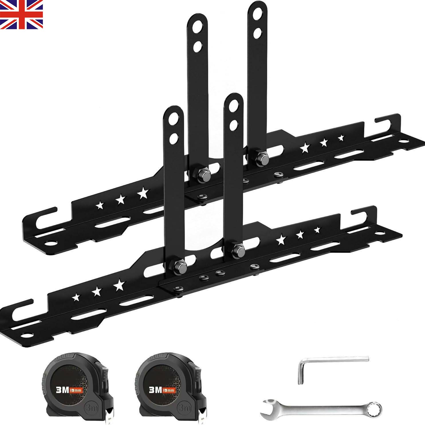 Main product image of Automotive 2-Piece DIY Toe Alignment Tool Plate Kit with Tapes, Black