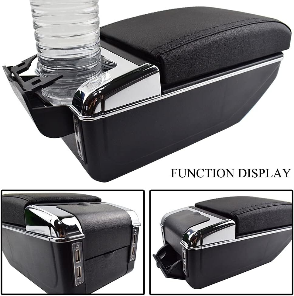 Main product image of Vehicle Center Console Armrest Storage Box, Leather Cover