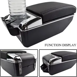 Product image of Vehicle Center Console Armrest Storage Box, Leather Cover